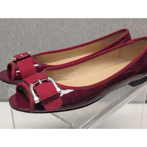 MICHAEL KORS Women Red&Silver Buckle Flat Ballet Flats Open toe Size 9.5 M - Picture 4 of 8